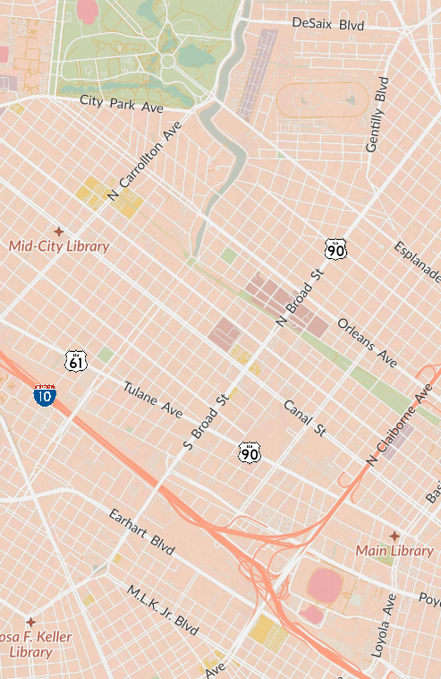 Snippet of New Orleans map