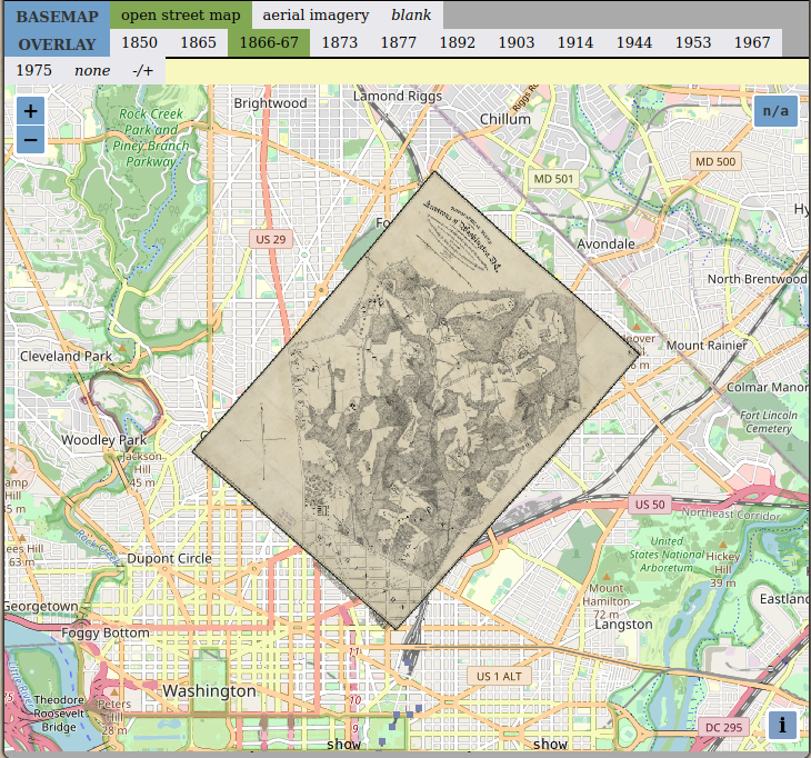 screenshot of interactive map interface